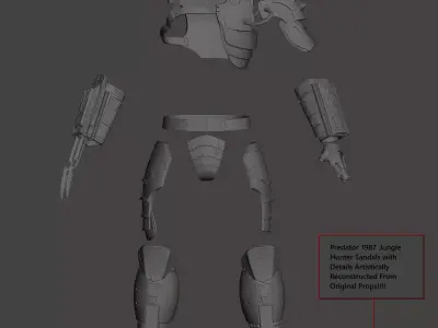 Predator 1987 Jungle Hunter - Reconstructed - Shoes - Sandals   3D print model