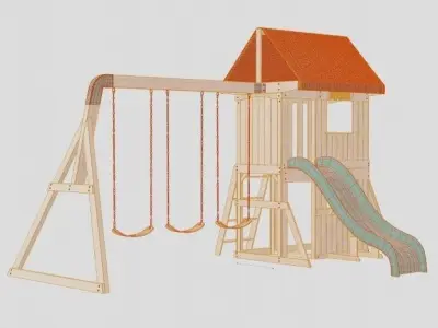 Kids Play Area Low-poly 3D model