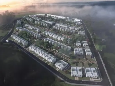 Graduation Project - Eco-community with nZEB houses Low-poly 3D model