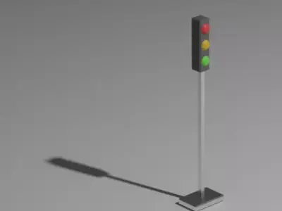 Traffic lights Low-poly 3D model