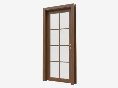 Modern Wooden Interior Door with Furniture 014 3D model