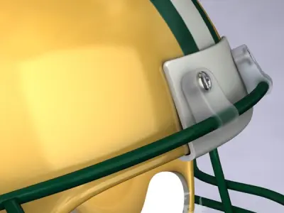 Green Bay Packers official game helmet 3D model