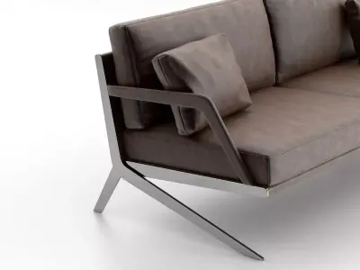 DS-60 modern sofa made of leather and stainless steel 3D model