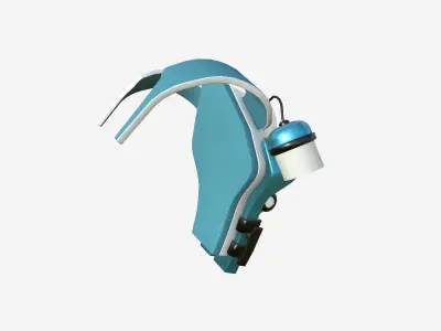 SciFi Backpack B04 White Blue - Fashion Character Design Low-poly 3D model