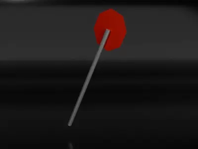 Sign Board Low-poly 3D model