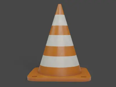 Traffic Cone PBR Low-poly 3D Model Low-poly 3D model