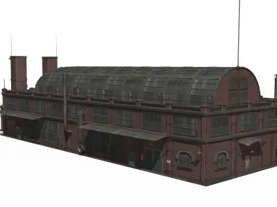 old industrial building Low-poly 3D model