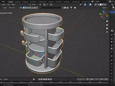 Floor-Standing Tower Organizer 3D print model