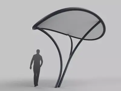 Tensile Canopy M2 Low-poly 3D model