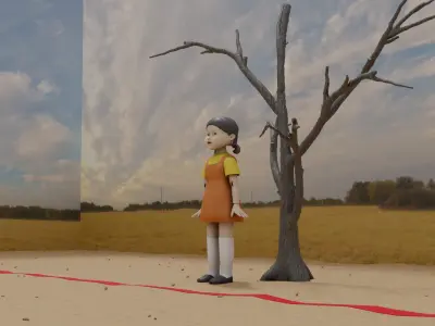 Squid Game Green Light Red Light Map 3D model