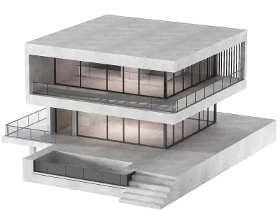 Modern Concrete House  3D model