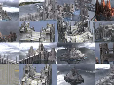 Dark Lord Castles Collection 1 3D Model Pack