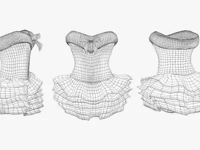 Tutu Skirt Xmas Dress Low-poly 3D model