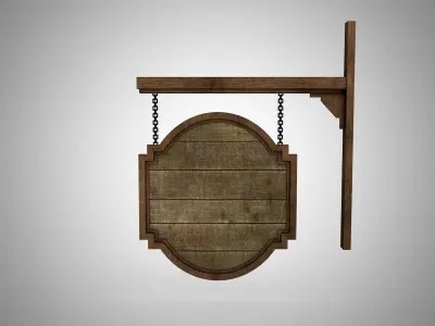 Old signboard Low-poly 3D model