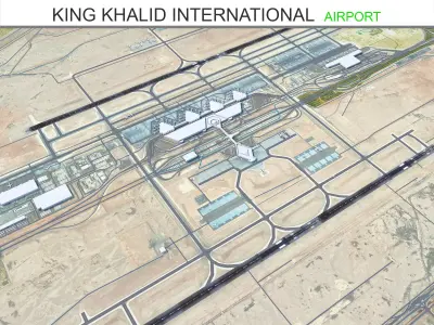King Khalid International Airport 15km Low-poly 3D model