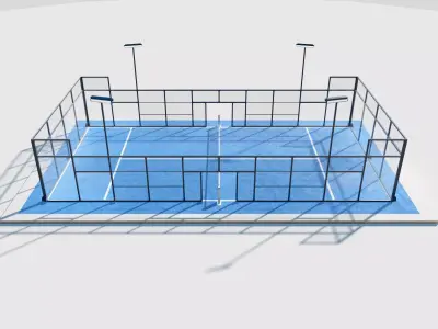 3D Padel Pickleball Court  Professional Sports Facility Model 3D model