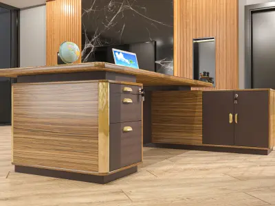 Executive Office Table 3D model  - Low Poly - Game Ready Low-poly 3D model