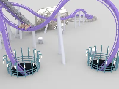 skytest roller coaster 3D model