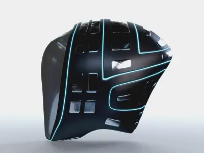 Helmet Sci-Fi Futuristic PBR Low-poly 3D model