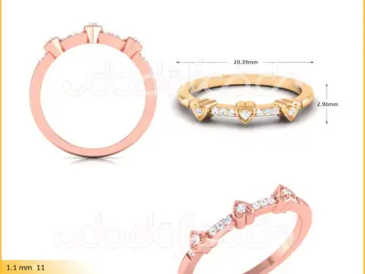 DIAMONDS RING -WITH HEART DOC-R8170 3D print model