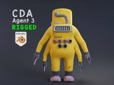 Monster inc - CDA agent 3 rigged 3D model