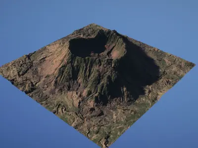 Landscape Environment Volcano Snow 21 Low-poly 3D model