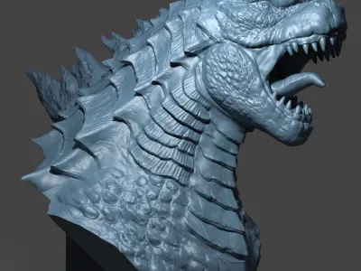 Godzilar Head 3D print model