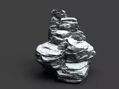 Snowy Rock 4-3 Low-poly 3D model
