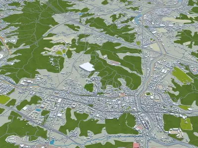 Yongin si South Korea 20km Low-poly 3D model