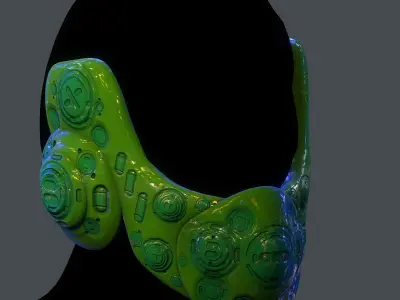 Gas mask helmet scifi  character game space Low-poly printable  Low-poly 3D model