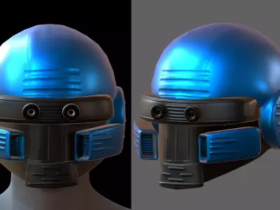 Gas mask helmet 3d model scifi Low-poly  Low-poly 3D model 333