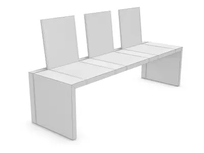 Wooden bench 3D model