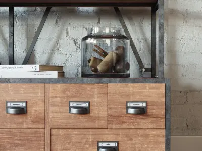 Industrial Living Interior scene 3D model