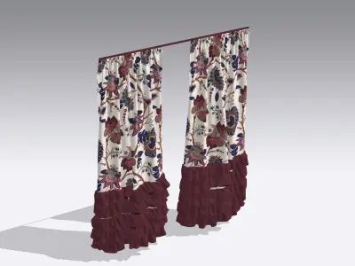 Curtain Low-poly 3D model