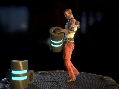 SciFi Worker Low-poly 3D model