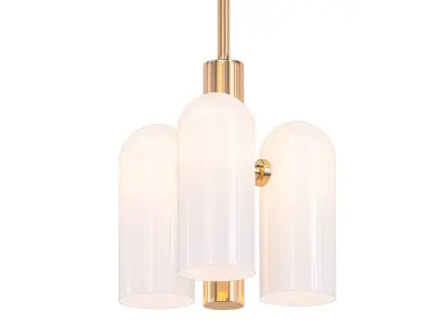 Odyssey 3 three - light brass pendant with glass shades 3D model
