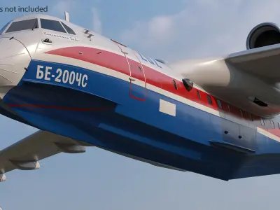  Beriev Be 200 Altair Aircraft Rigged for Cinema 4D 