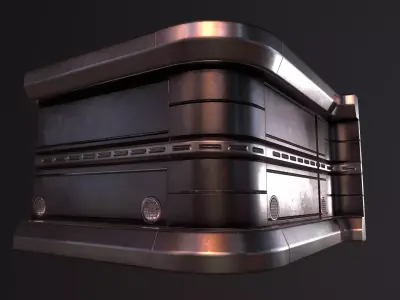 Sci Fi Walls Low-poly 3D model