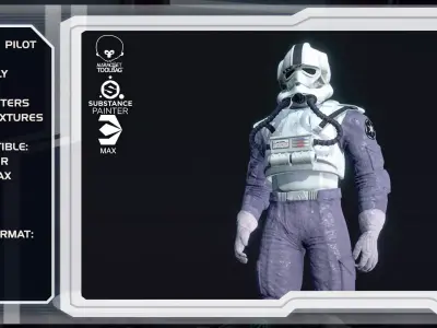 Star Wars  Imperial V-wing pilot Low-poly 3D model