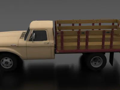 F-Series F-350 Flatbed Truck 1964 Low-poly 3D model