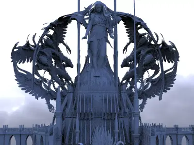 Desert ancient crusades angel Cathedral  3D model