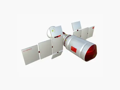 Satellite A10 China - SciFi Space Design Low-poly 3D model
