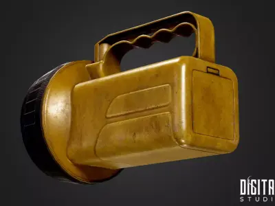 Rechargeable Flashlight Low-poly 3D model