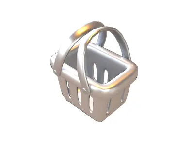 Shopping Basket Icon v1 007 Low-poly 3D model