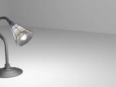 desk and wall lamp Low-poly 3D model