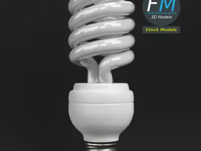 CFL spiral light bulb lamp 3D model