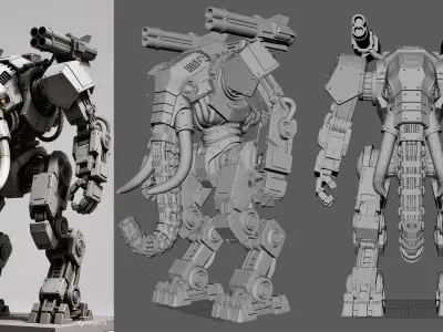 Model AI Generative Robot Elephan 3D model