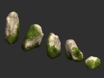 Rock Set 03 - Ivy Low-poly 3D model