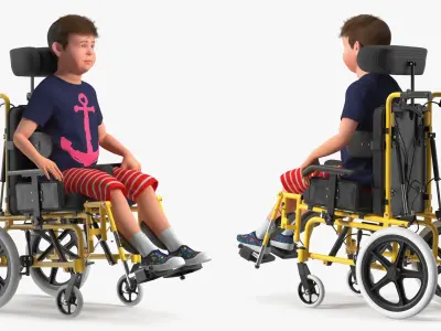  Child in Cerebral Palsy Wheelchair Fur 