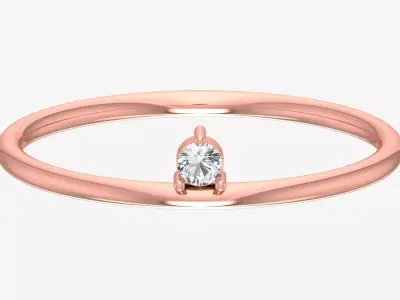 Solitaire Women Light Weight Band Ring 3D print model 32